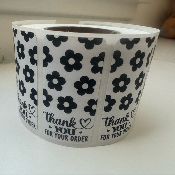 100 Floral Soft Edge Rectangle Thank You Stickers | thank you for your order - Picture 14 of 15